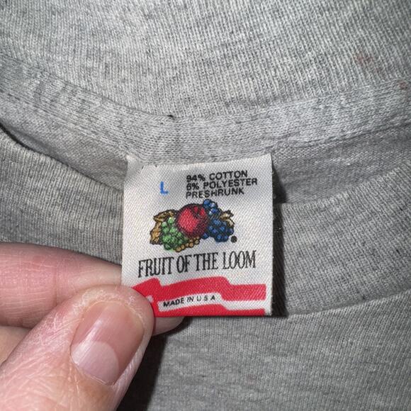 Vintage 90s West Virginia Heather Gray Shirt Size Large - Picture 5 of 9